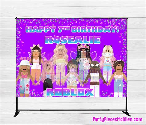 Girls Roblox Backdrop Printable Birthday Banner Digital Etsy