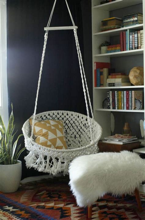 Of course, a rattan hanging chair fitted with a colorful throw pillow and a plush cushion could easily fit right into a boho bedroom or living room. 15 Genius DIY Seating Ideas That Will Inspire You