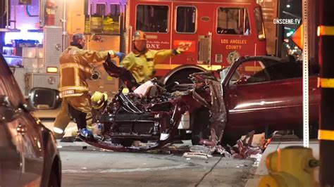 3 Critically Hurt In Violent Commerce Crash Abc7 Los Angeles