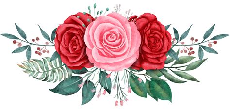 rosa flor ramo acuarela para san valentín 9667954 PNG