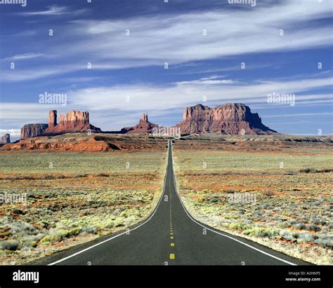 Usa Arizona Highway 163 Crossing Monument Valley Stock Photo Alamy