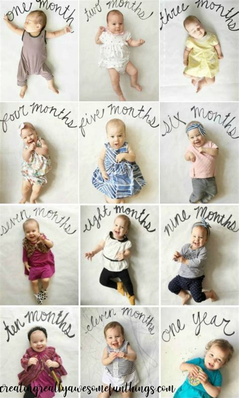 23 Unique Monthly Baby Photo Ideas Monthly Baby Pictures Baby Month