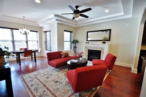 Modern Living Room With Hardwood Floors Crown Molding Recessed