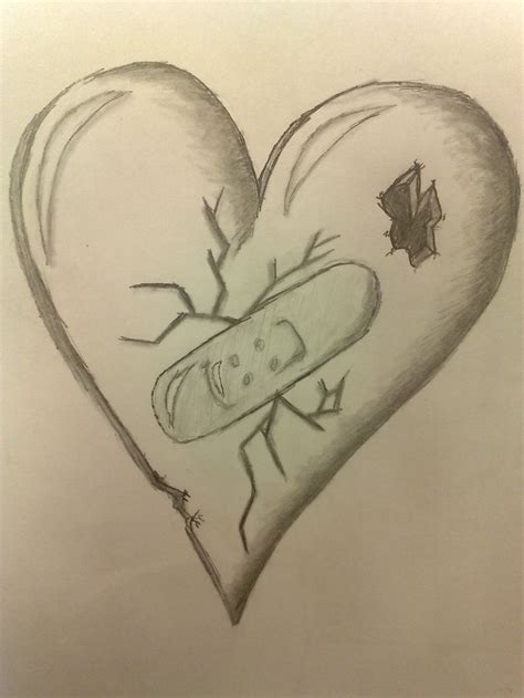 Cool Drawings Of Broken Hearts Ray Draw