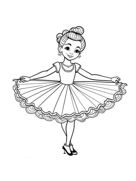 Adorable Ballerina Girl Coloring Page Download Print Or Color Online