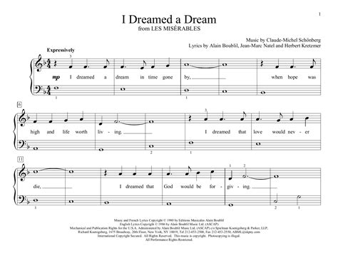 I Dreamed A Dream From Les Miserables Arr Christopher Hussey Sheet