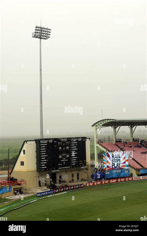 The Old And New Scoreboards At The National Stadium Hi Res Stock