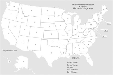 Blank Electoral College Map 2016 Printable Printable Maps