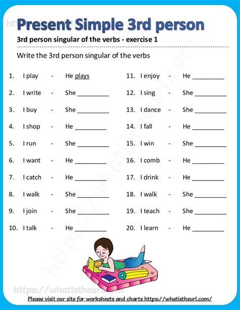 3rd Person Singular Of The Verbs Exercise 1 Your Home Teacher