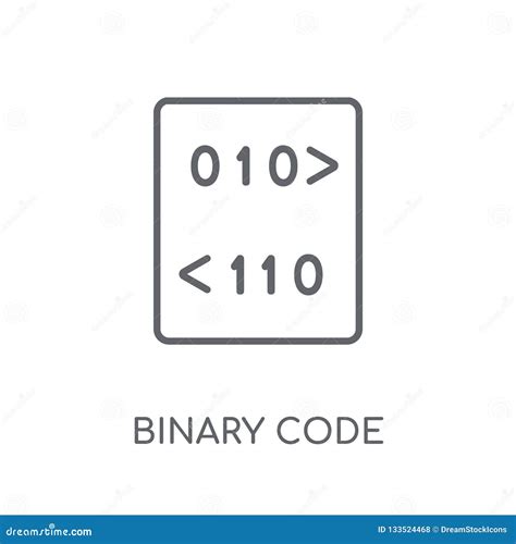 Binary Code Linear Icon Modern Outline Binary Code Logo Concept Stock
