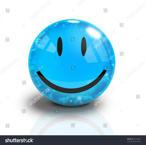 Blue Smiley 3d Happy Face Water Stock Illustration 10128874 Shutterstock