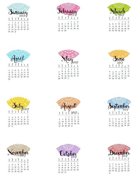 58 Stunning Printable Calendar Templates 2017 Printable