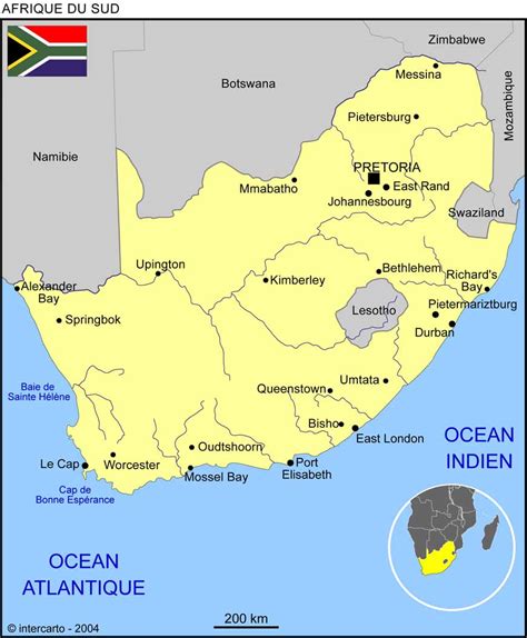 Carte Géographique Et Touristique De Lafrique Du Sud Pretoria