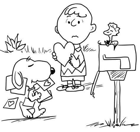 Charlie Brown Valentine Coloring Pages At Free