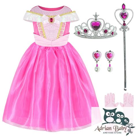 Sleeping Beauty Princess Aurora Costume Girls Birthday Party Dress Up
