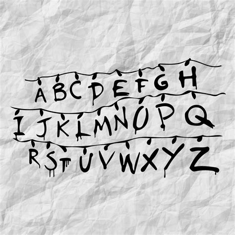 Stranger Things Alphabet Wall Svg Dxf Png Cut File Etsy