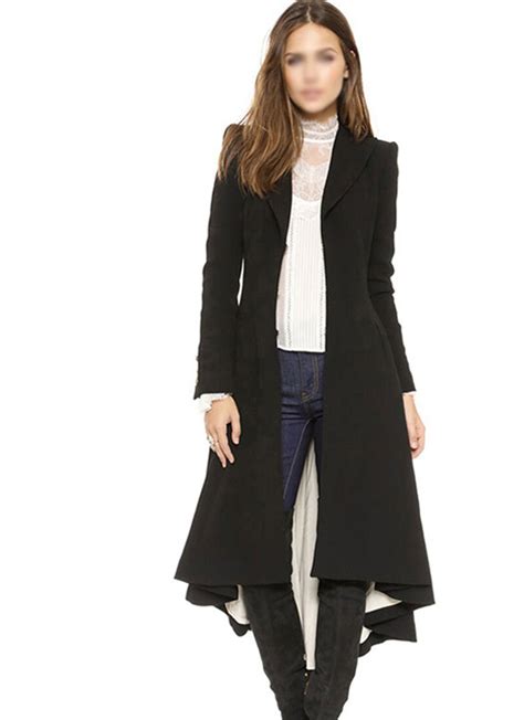 Vintage Fashion Women Black Swallow Tail Long Coat Blazer Suits Overcoat Outware Ebay