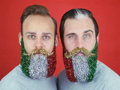 Festive Glitter Beard Kit 4 Christmas Colours Set Redgreensilvergold