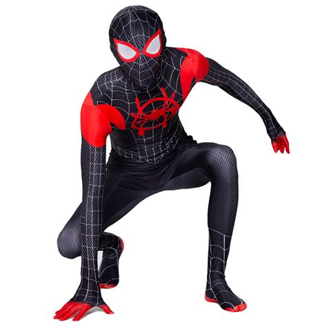 Miles Morales Spiderman Costume Adult Spiderman Suit Cosplay Allonesie