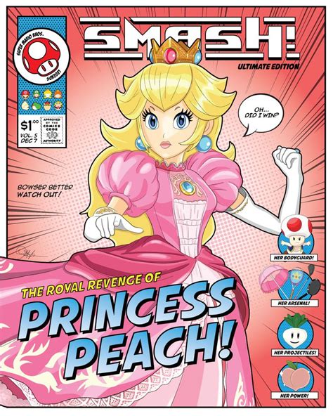 Princess Peach Smash Comic Print Princess Peach Vintage Comic Books