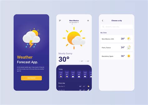 Weather Forecast App Ui Template Ui Fresh