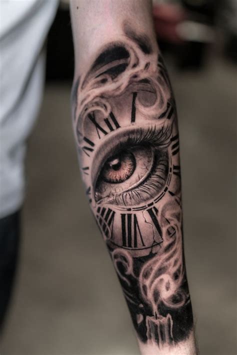 Tattoo Clock By Darwin Enriquez Forearm Sleeve Tattoos Skull Sleeve