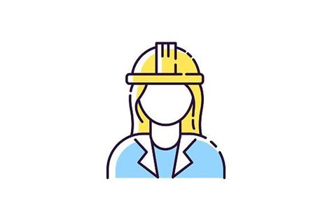 Female Engineer Rgb Color Icon Female Engineer Architecture Icons