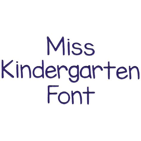 Miss Kindergarten Font 5 Sizes Products Swak Embroidery