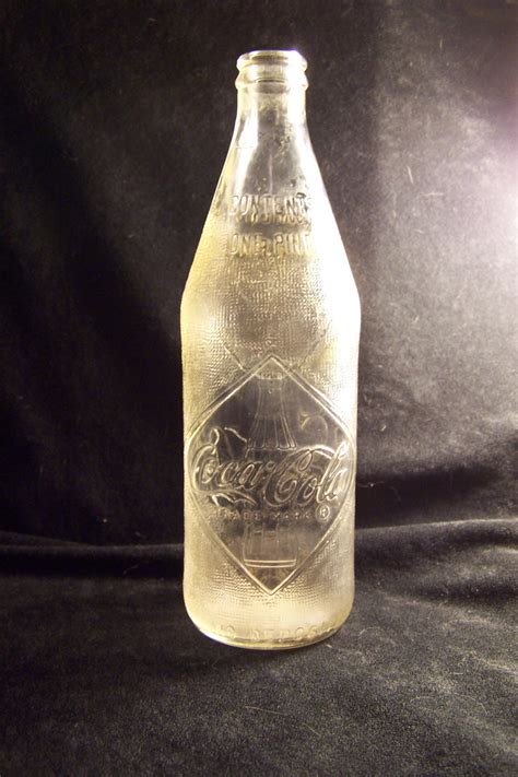 Vintage Coca Cola Bottle Clear Glass Straight Sided Coke Etsy