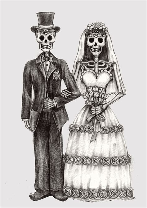 Creative Black And White Groom And Bride Bride Exo Skeleton Bride