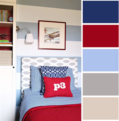 Choosing Fabrics And Colours For Older Boys Navy Red Dusty Blue And