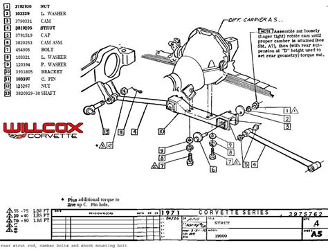 1963 1982 Corvette Rear Strut Rod And Camber Bolt Torque Corvette