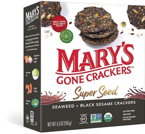 Marys Gone Crackers Super Seed™ Crackers Seaweed And Black Sesame 55