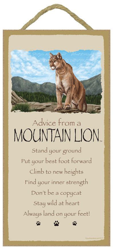 Mountain Lion Advice From A 5 X 10 Advice Sign Etsy Mountain Lion