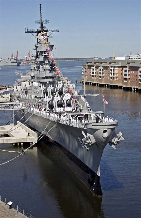 52 Battleship Uss Wisconsin In Norfolk Virginia Battleship Us Navy