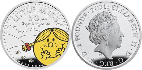 Little Miss Mr Men 50th Anniversary 1 Oz Silver Coin 2 Pounds United