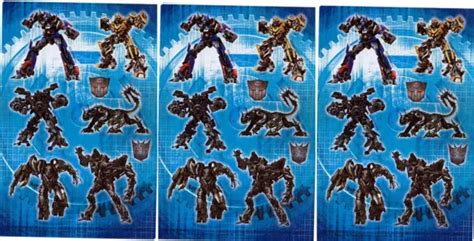 Sheets Transformers Stickers Optimus Prime Bumblebee Megatron Picclick