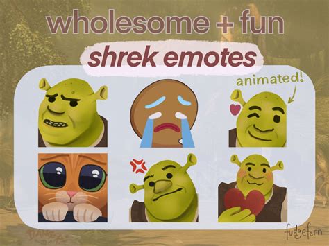 Shrek Emote Pack 6 Emotes For Twitch Discord Youtube Streaming Cute