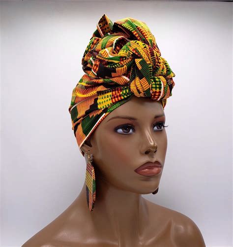 Kente Head Wrap African Head Wrap African Scarf African | Etsy | African turban, African head ...