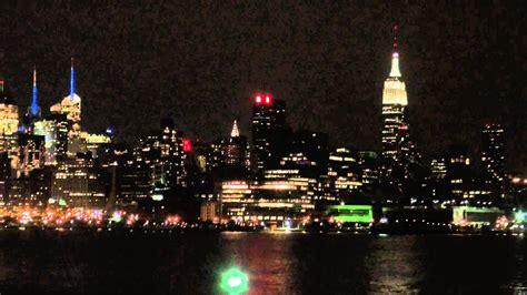 Nyc Skyline At Night From Hoboken Youtube