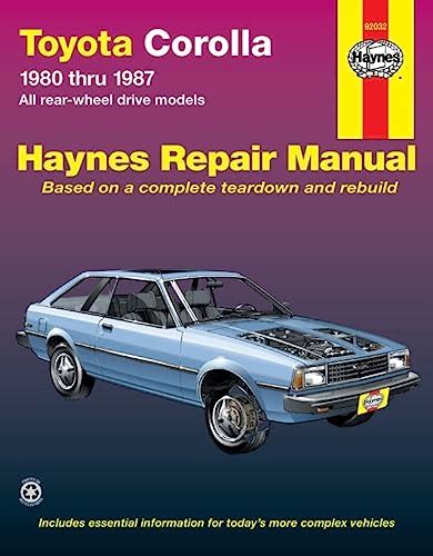 Toyota Corolla Rear Wheel Drive Automotive Repair Manual All Rear