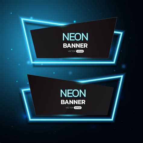 Premium Vector Geometric Neon Banners