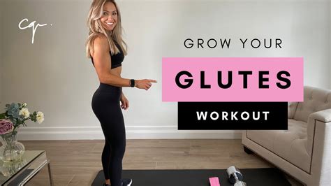 20 Min Glute Workout Grow Your Glutes At Home With Band And Dumbbell Youtube