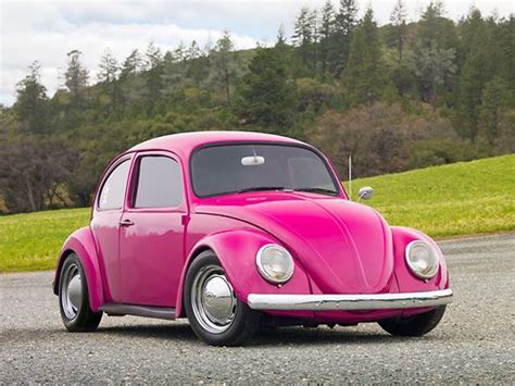 Aut 22 Rk3198 01 1967 Volkswagen Bug Bright Pink 34 Front View On