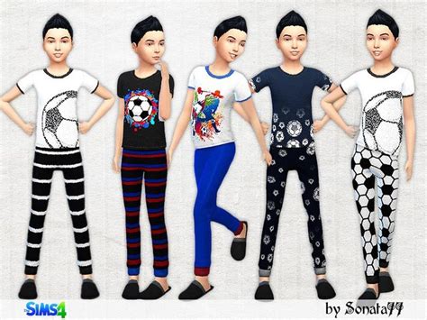 S77 Set Boy Football The Sims 4 Catalog In 2020 Sims 4 Cc Kids