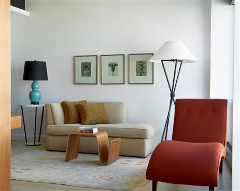 Contemporary Sitting Room With Orange Chaise Hgtv