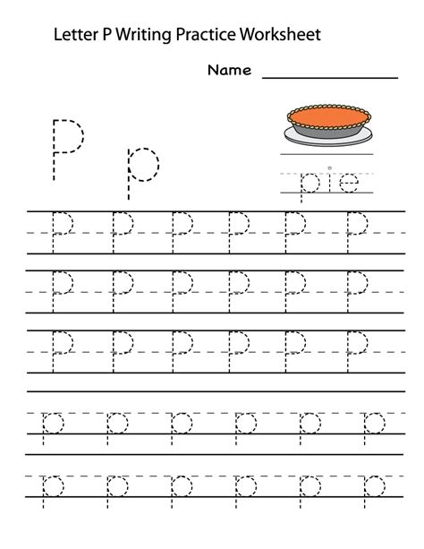 Free Letter P Writing Tracing Worksheet Preschool Crafts
