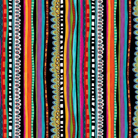 Folkscapes Multi Bold Stripe Fabric By Karla Gerard Benartex Fabrics