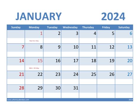Blank Jan 2024 Calendar J14067