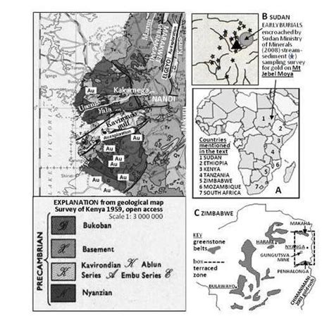Geological Map Of Kenya Annotated With Names Of Physical Features
